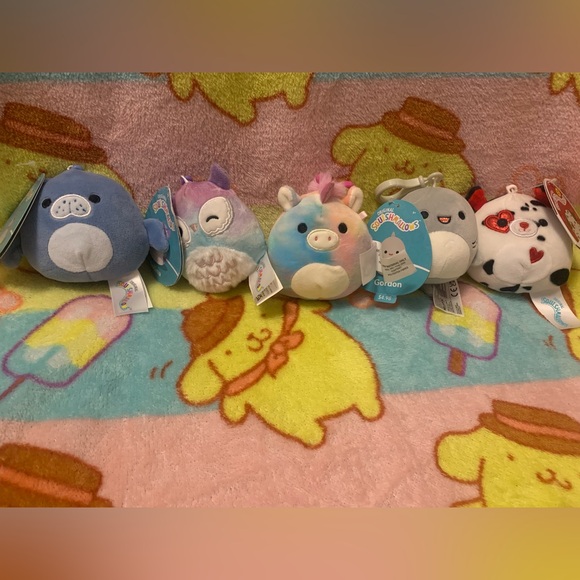 Squishmallow Assorted Clip Set: Maeve, Solina, Aurora, Gordon, Dustin - Picture 1 of 2
